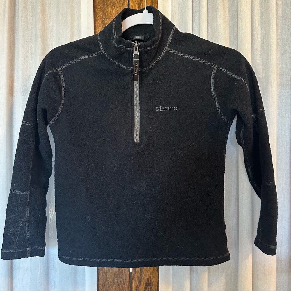 Marmot Black Quarter Zip Fleece Pullover Top